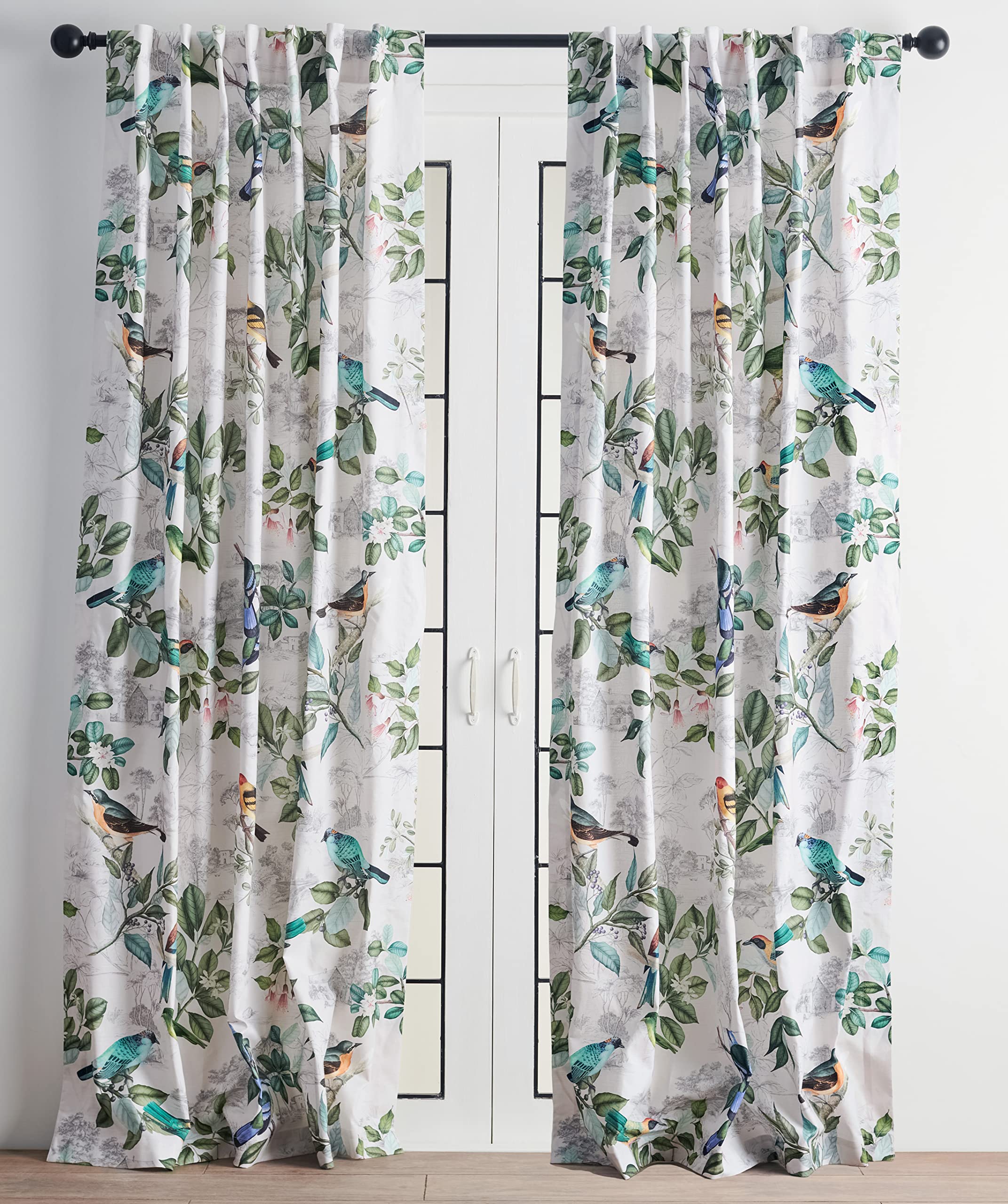 Maison d' Hermine Tailored Curtain 100% Cotton Two Panel 50''x124'' Curtains, Easy Hanging with a Rod Pocket & Loop for Living R