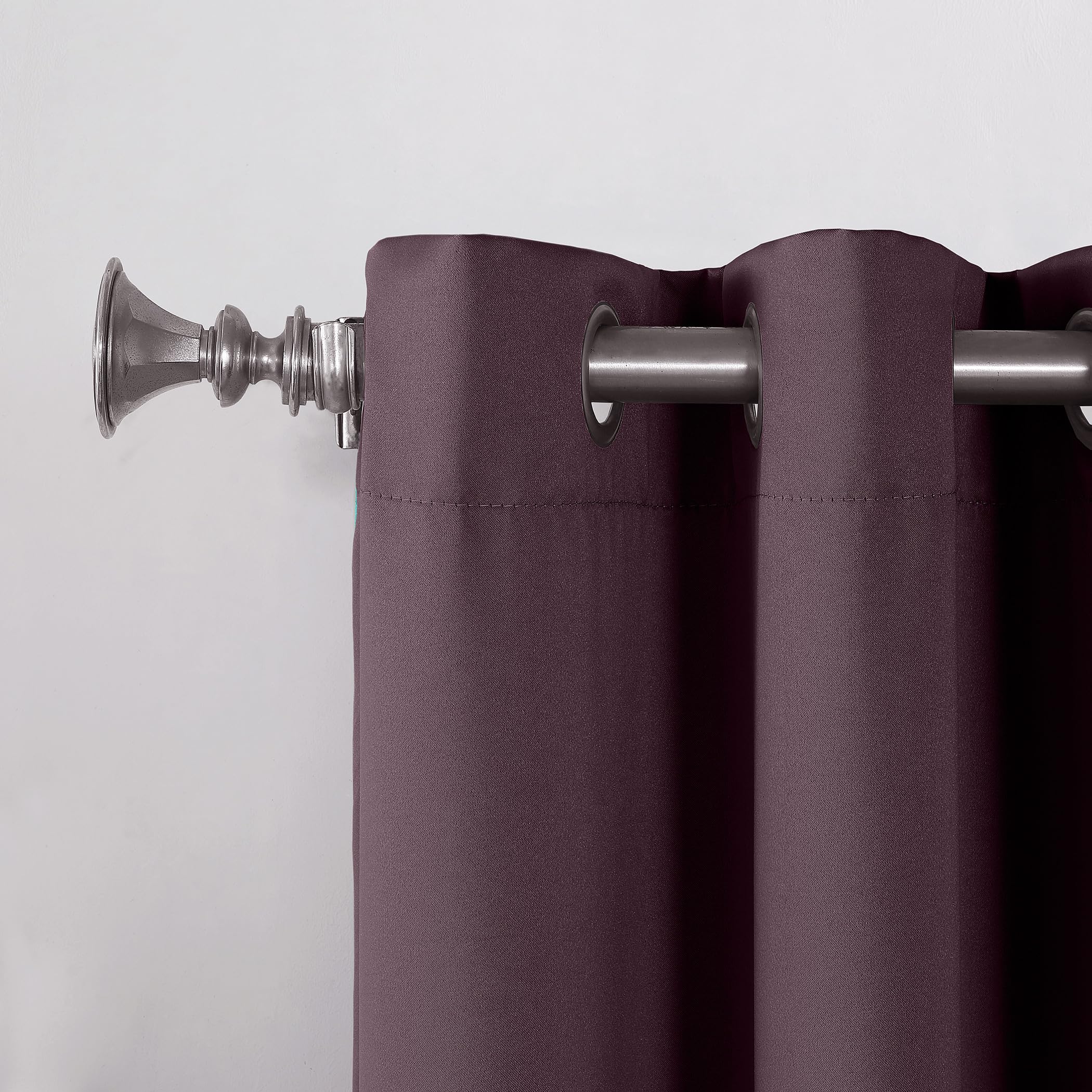 Sun Zero Barrow 2-Pack Energy Saving Grommet Curtain Panel Pair, 54'' X 63, Plum Purple