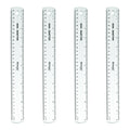 Westcott 12 Inch Shatterproof Rulers (4 Pack) For School, Home And Office, Transparent Measuring Tools In Centimeters And Inches