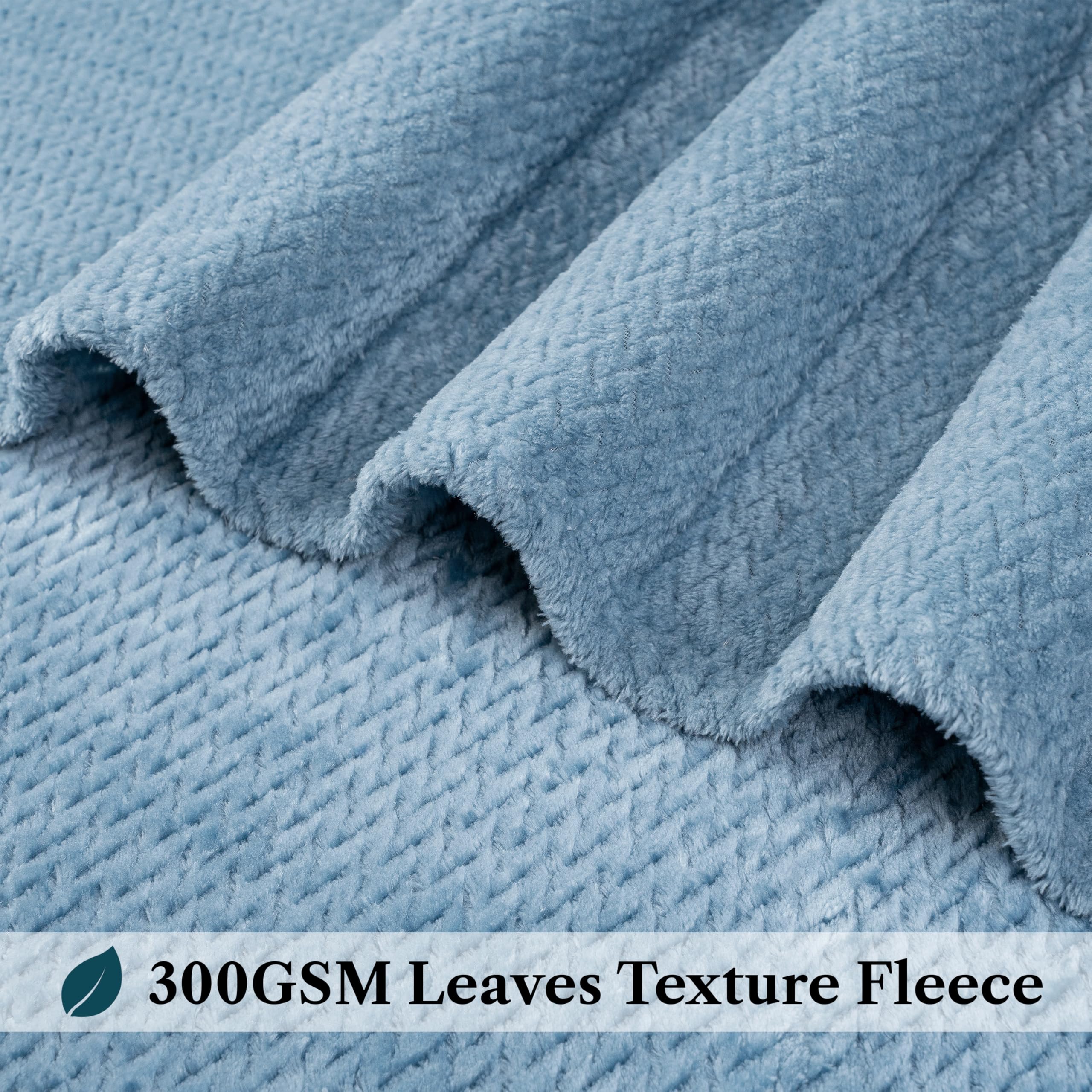 Pavilia Soft Fleece Dusty Blue Throw Blanket For Couch, Lightweight Plush Warm Blankets For Bed, Fuzzy Cozy Flannel Blanket Thro