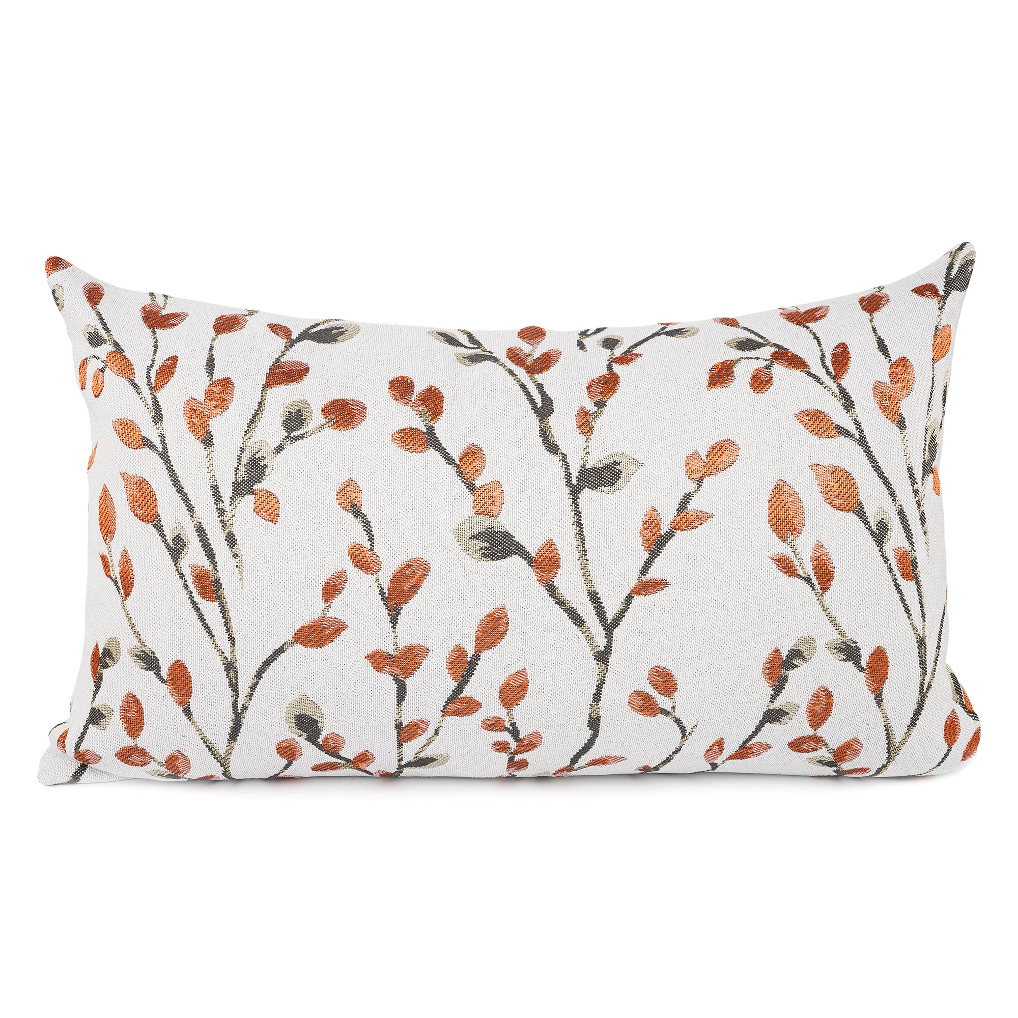 Your Smile Classical Embroidery Jacquard Orange Square Decorative Throw Pillow Case Cushion Cover,12X20 Inch