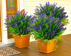 Tstweto Artificial Plants Outdoor, 22 Pcs Fake Flowers Uv Resistant Outdoor Fake Plants, Lavender Artificial Flowers Plastic Fak