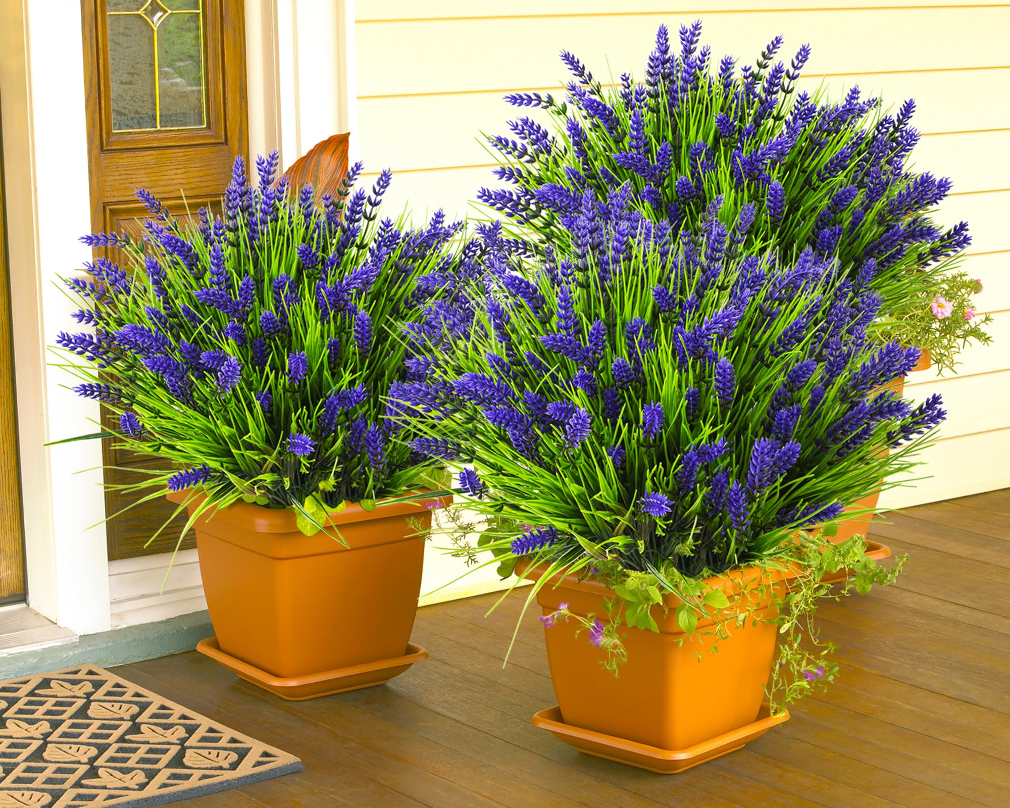Tstweto Artificial Plants Outdoor, 22 Pcs Fake Flowers Uv Resistant Outdoor Fake Plants, Lavender Artificial Flowers Plastic Fak