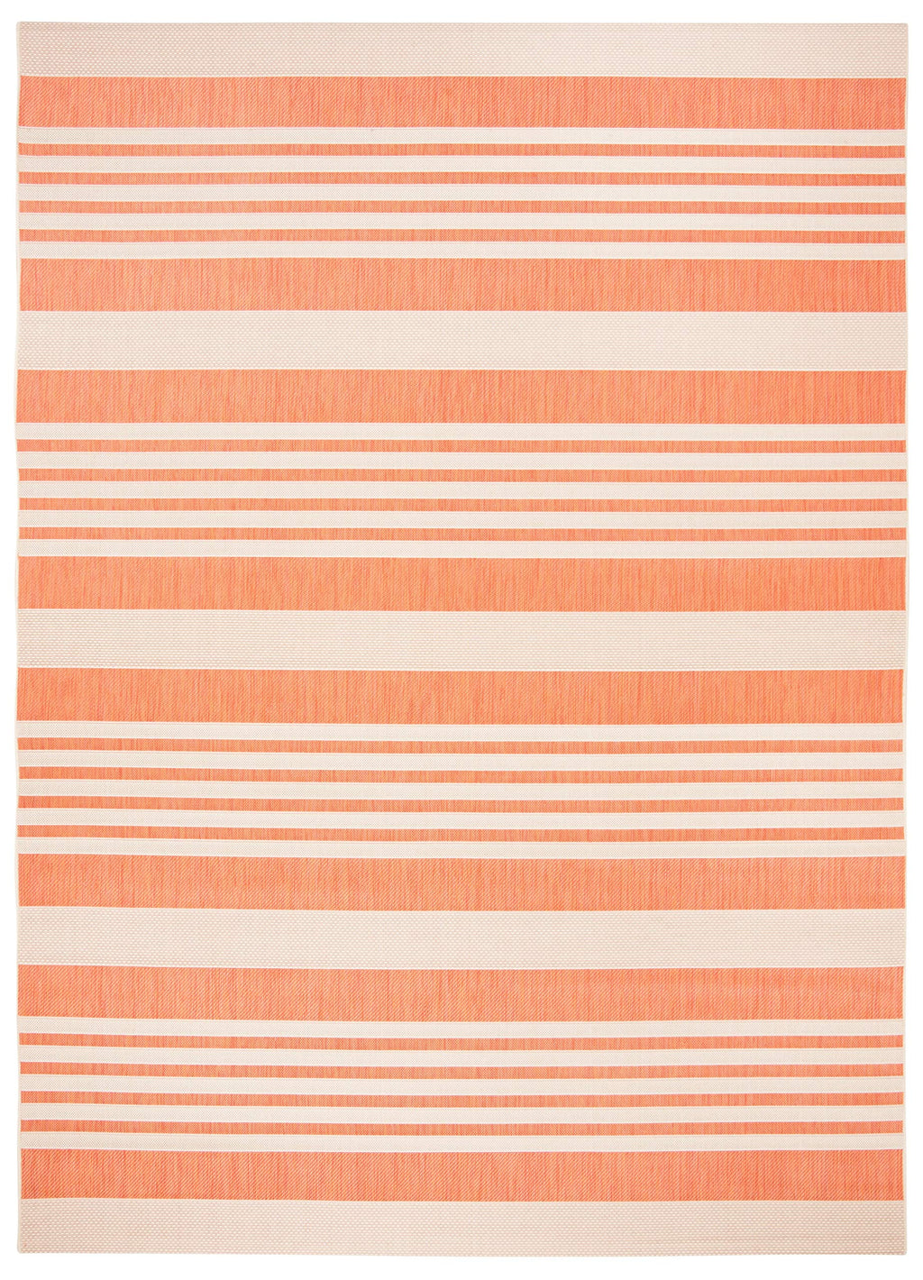 SAFAVIEH Courtyard Collection Area Rug - 8' x 10', Terracotta & Beige, Stripe Design, Non-Shedding & Easy Care, Indoor/Outdoor &