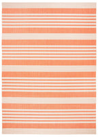 SAFAVIEH Courtyard Collection Area Rug - 8' x 10', Terracotta & Beige, Stripe Design, Non-Shedding & Easy Care, Indoor/Outdoor &