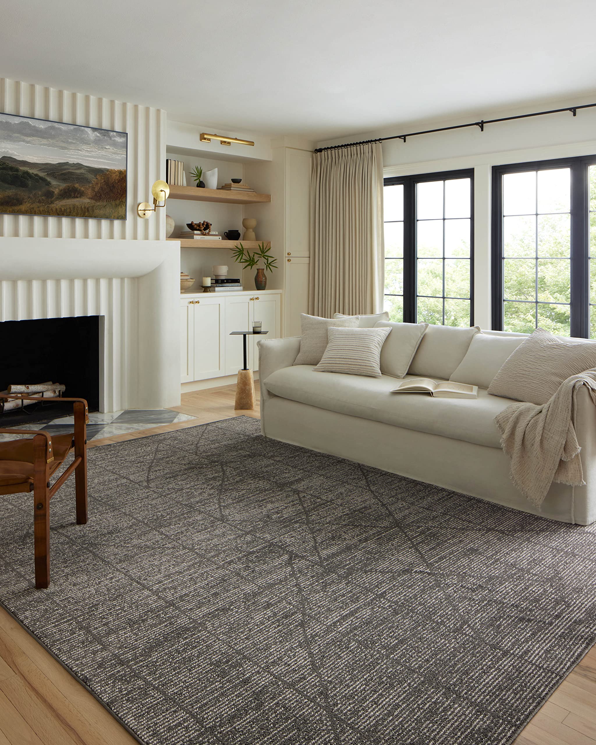 Loloi II Kamala Collection KAM-06 Charcoal/Ivory 5-3 x 7-9 Area Rug