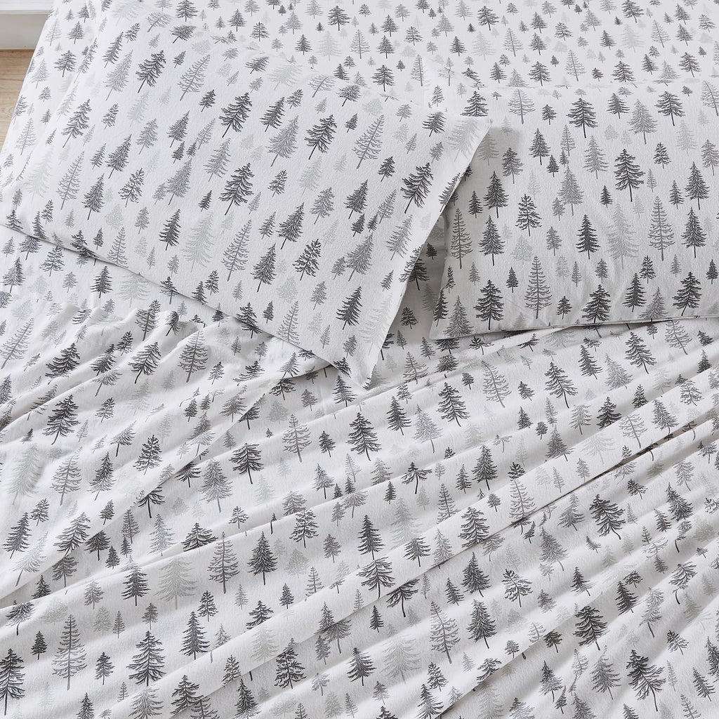100% Turkish Cotton Twin Size Flannel Bed Sheet Set - Novelty Printed Cotton Bedding Sheets & Pillowcases - Double-Brushed Flann