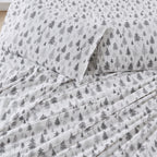 100% Turkish Cotton Twin Size Flannel Bed Sheet Set - Novelty Printed Cotton Bedding Sheets & Pillowcases - Double-Brushed Flann