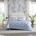 Laura Ashley - King Comforter Set, Soft Cotton Bedding With Matching Shams, Floral Home Decor, Oeko-Tex Certified (Quartet Blue,