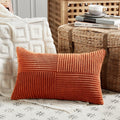 Fancy Homi Burnt Orange Lumbar Decorative Throw Pillow Covers 12X20 Inch For Living Room Couch Bed, Boho Farmhouse Fall Home Dec