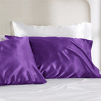 Bedsure Satin Pillowcase For Hair And Skin Queen - Purple Silky Pillowcase 2 Pack 20X30 Inches - Satin Pillow Cases Set Of 2 Wit