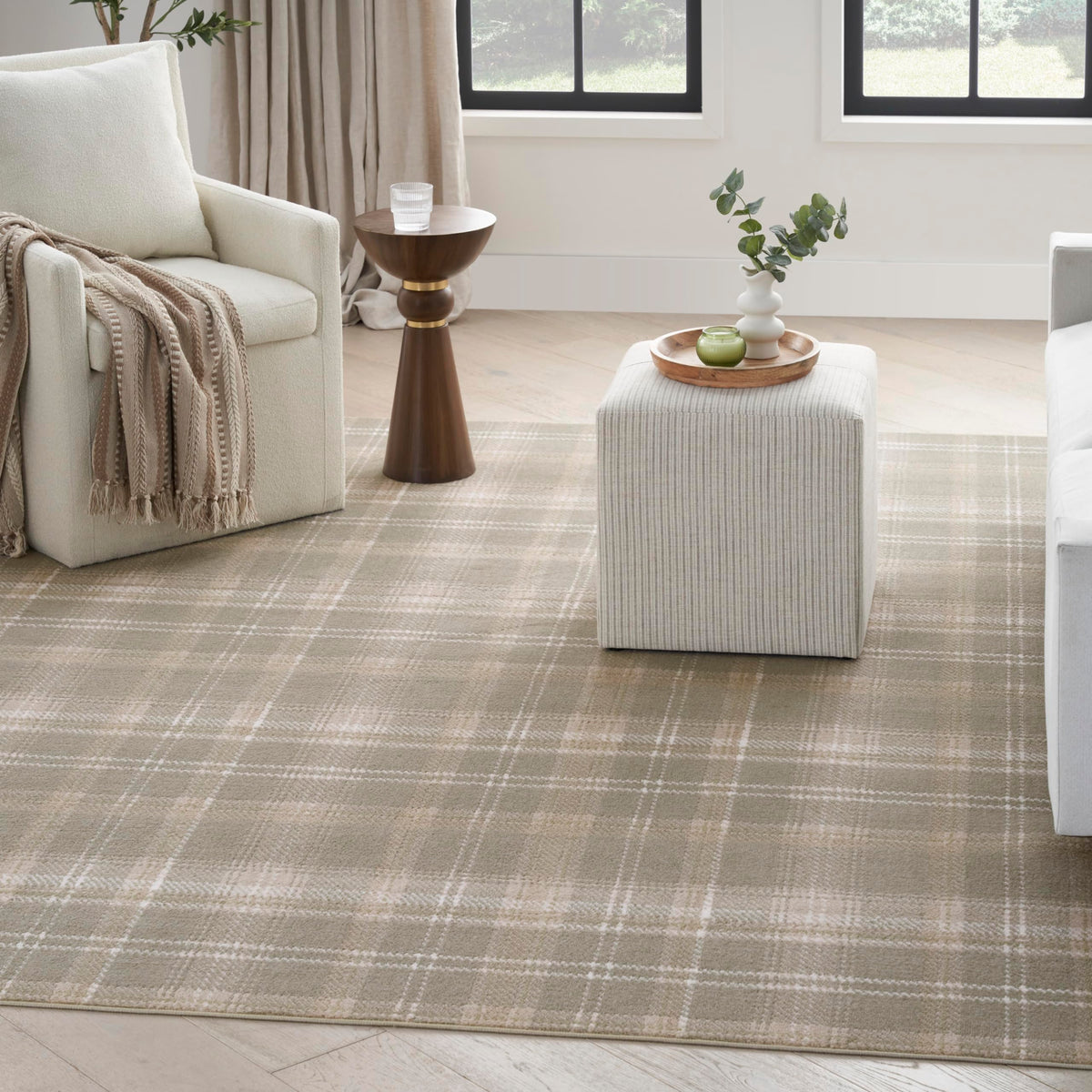 Nourison Grafix 63X87 Indoor Polypropylene Fabric Rug In Olive Green