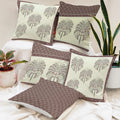 Brick Home Printed Home DCor Poly Cotton Cushion Covers, Set Of 5 (24 X 24 Inches)