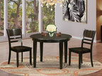 East West Furniture BOLY3-CAP-W 3 Piece Dining Room Table Set Contains a Round Wooden Table and 2 Kitchen Dining Chairs, 42x42 Inch, Cappuccino