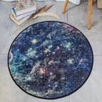 Galaxy Round Rugs, Universe Space Nebula Stars Starry Carpet Large Floor Mat For Living Room, Bedroom (Galaxy, 2.6 Ft Diameter)