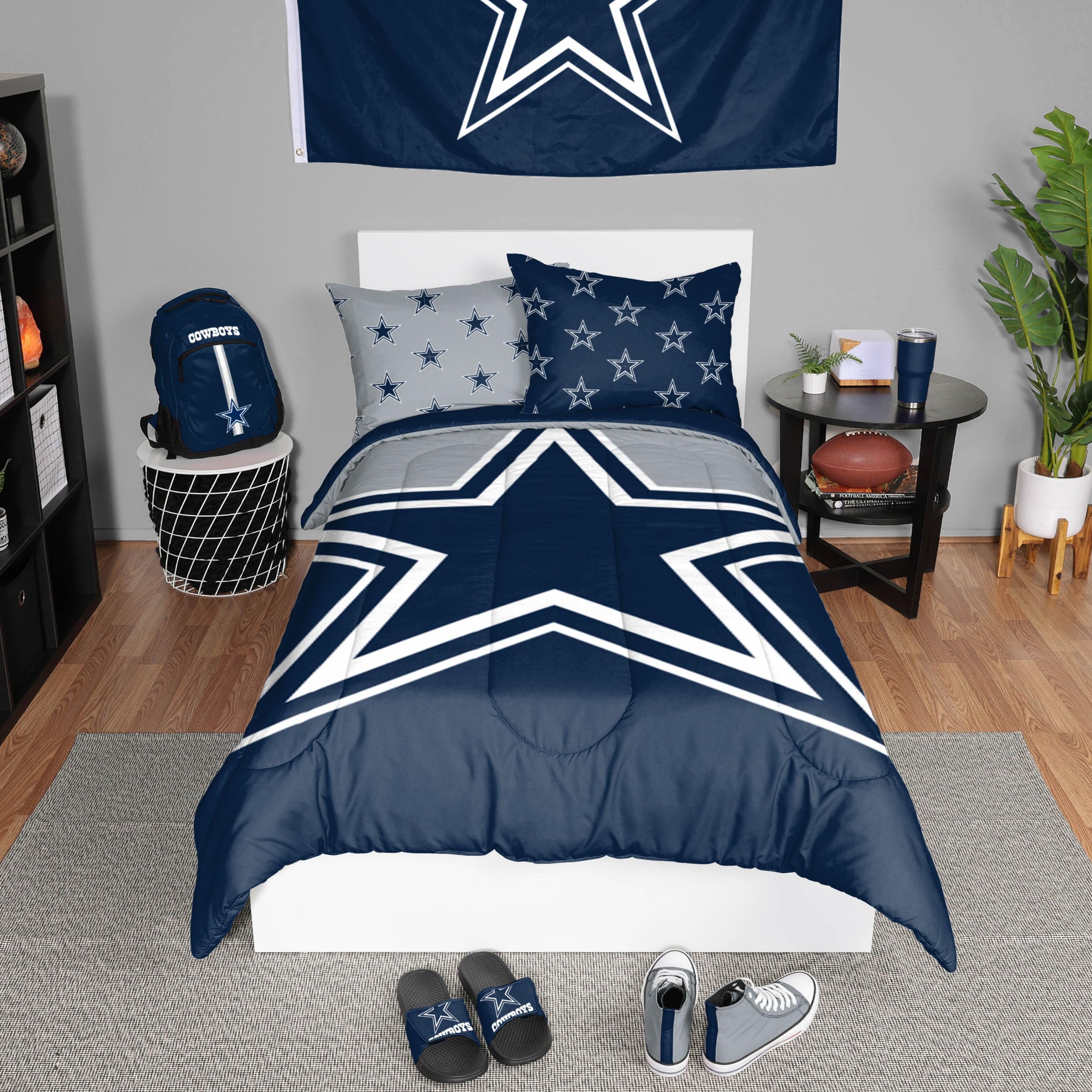 Foco Dallas Cowboys Nfl Team Color Bed In A Bag Comforter Bedding 3 Piece Twin Set