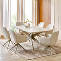 Home Centre | Ivory Swivel | Dining Chair For Home | Metal | Beige | 1 Year Warranty