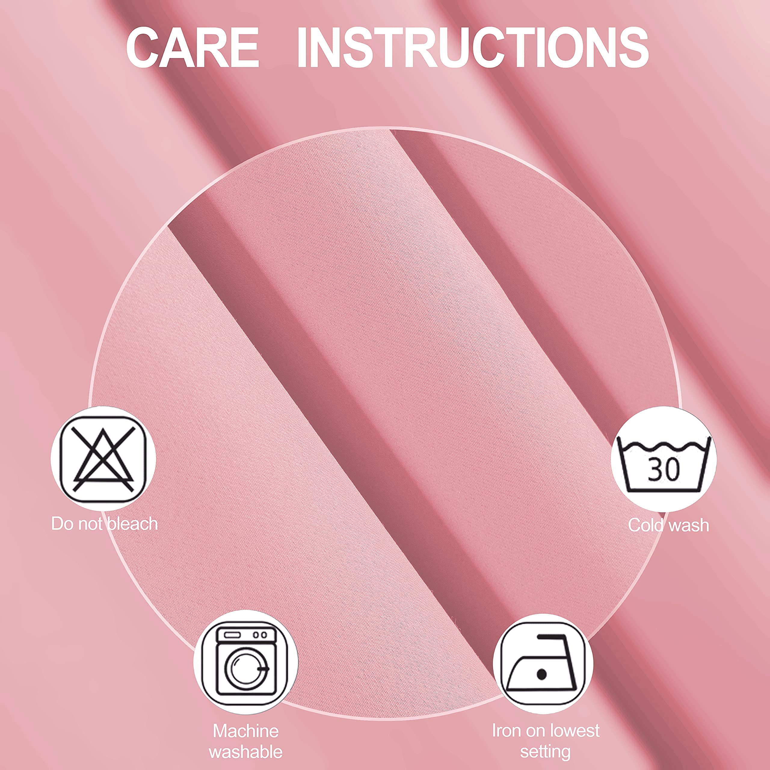 Lemomo 100% Blackout Curtains 52 X 95 Inch/Pink Curtains 2 Panels With Black Lining Room Darkening Thermal Insulated Bedroom Cur