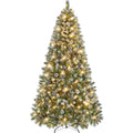 Yaheetech 6ft Pre-lit Christmas Tree, Snow Flocked Artificial Christmas Tree with 64 Snow Pinecones & 920 PVC Branch Tips & 250 