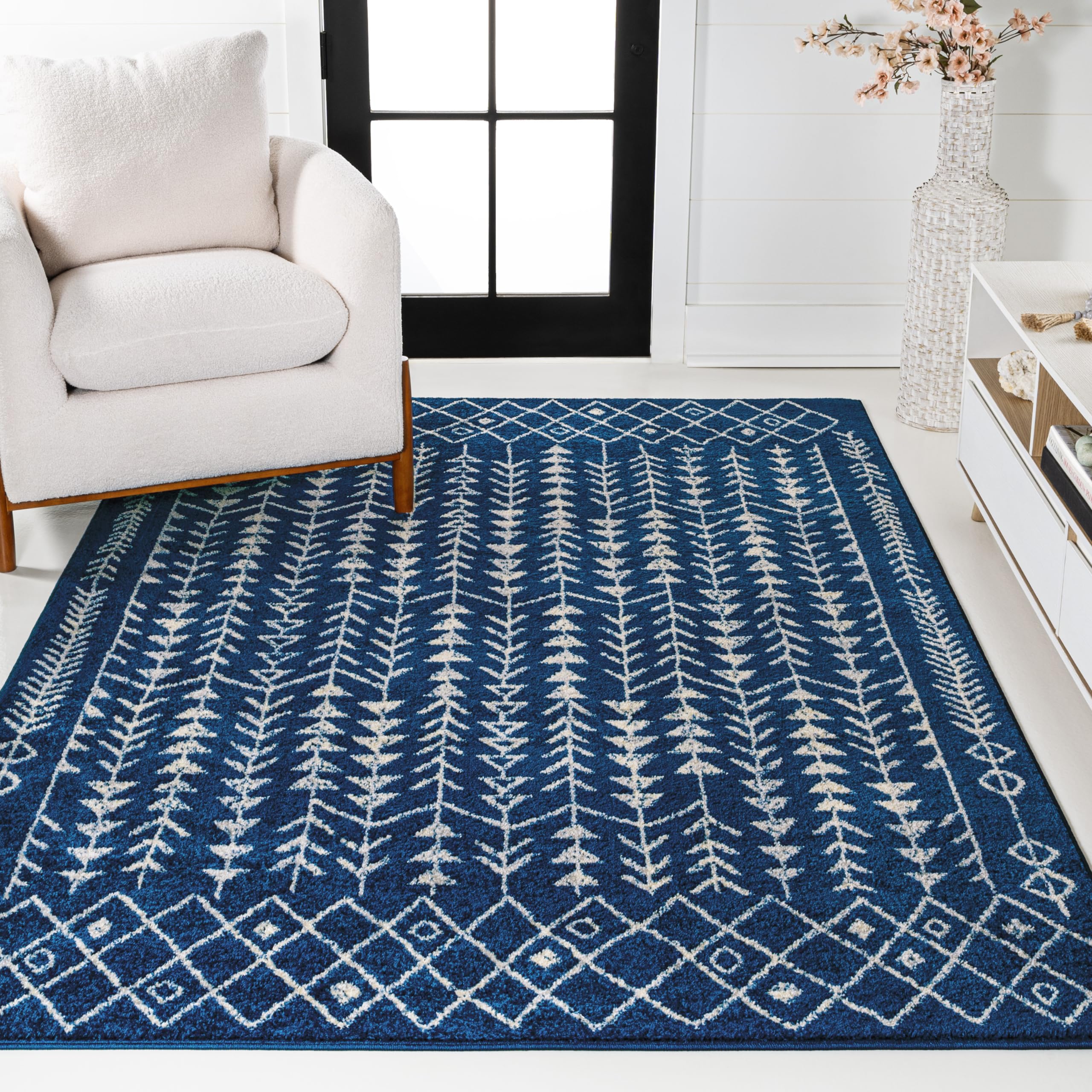 JONATHAN Y MOH210D-8 Ziri Moroccan Geometric Area Rug, Bohemian, Scandinavian, Minimalistic, Transitional, Rustic for Living Roo