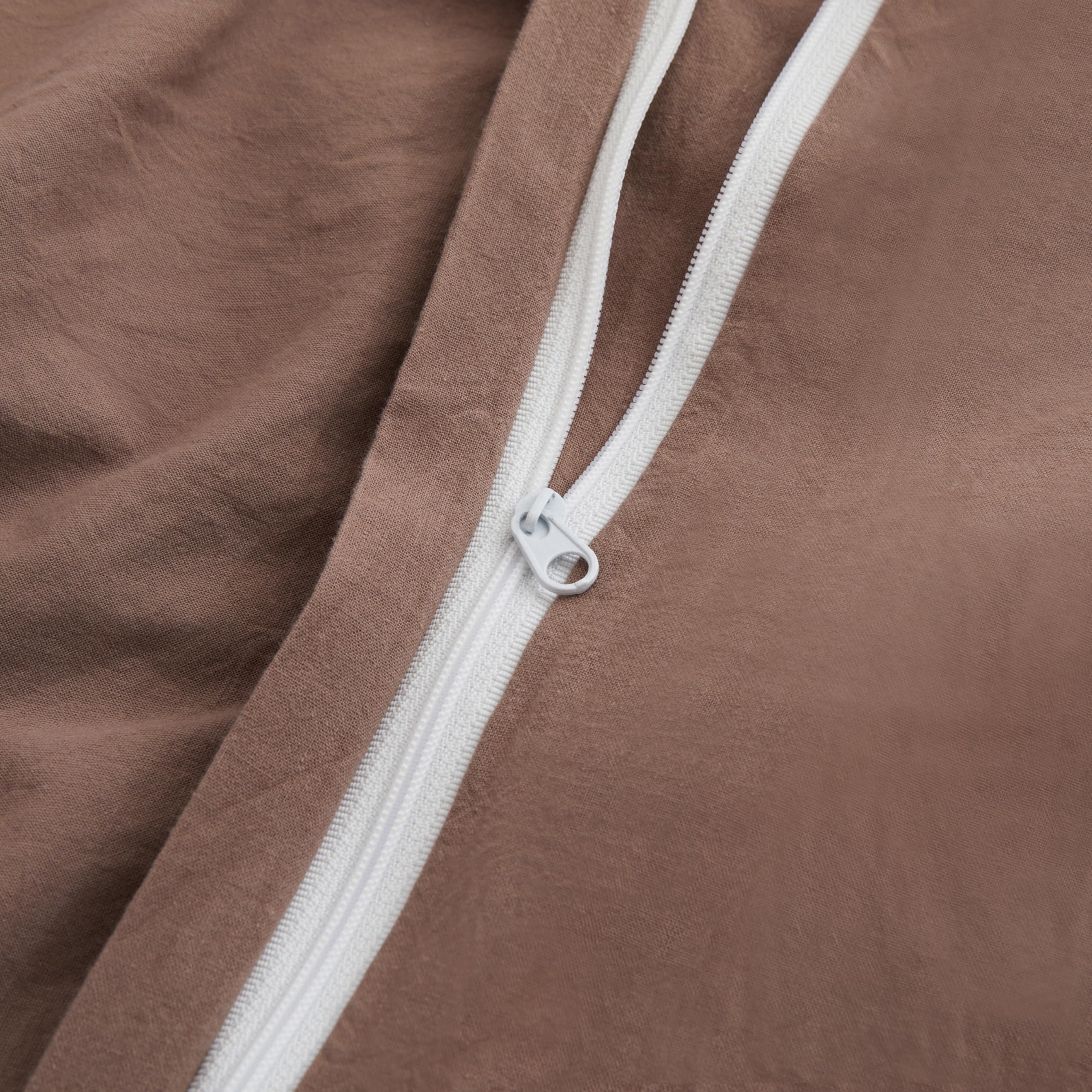 Lovque Mauve Brown Duvet Cover Full Size, 100% Washed Cotton Linen Like Bedding Set With Zipper Closure (No Comforter), 80X90 In