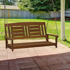 Furinno Tioman Hardwood Patio / Garden / Outdoor 4Ft Porch Swing, 2 Seater With Hanging Chains, Natural