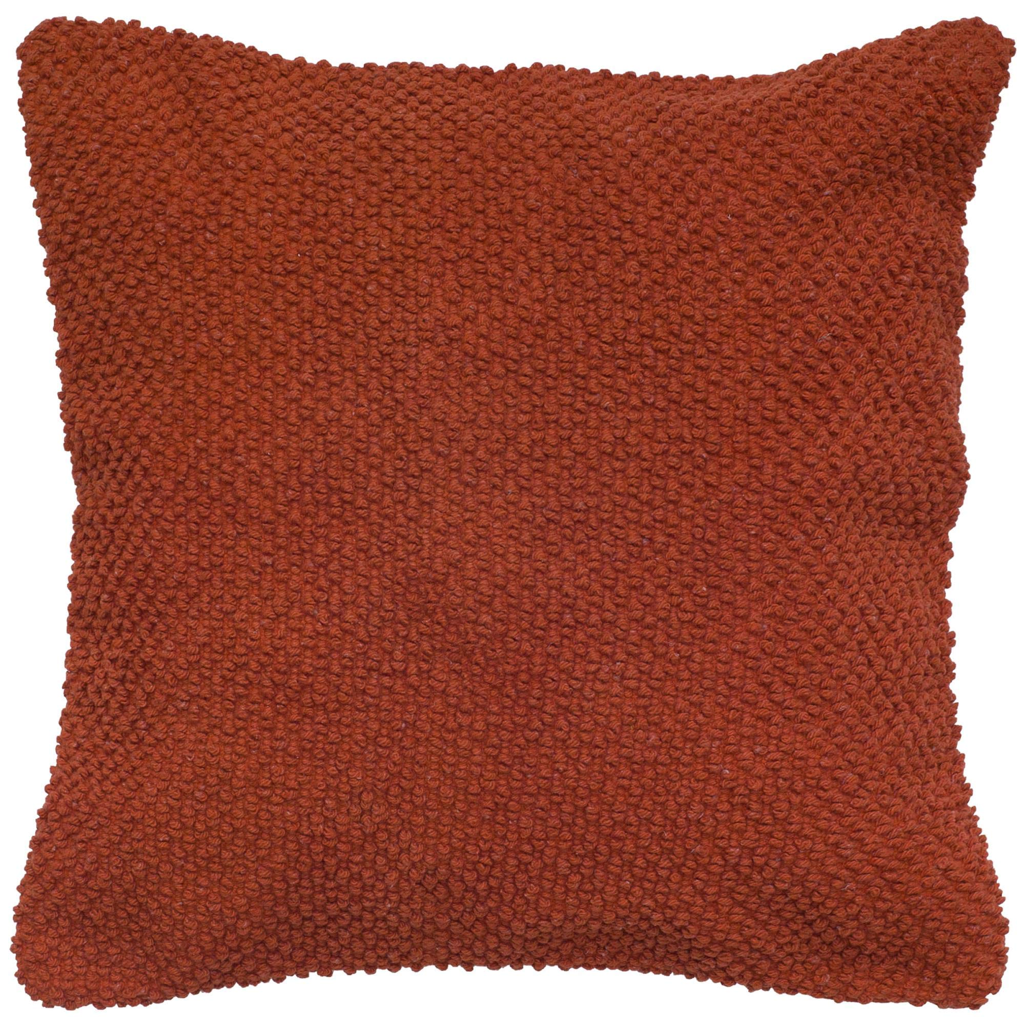 Rizzy Home | T05286 | 20"x20" Red/Orange/Brown Decorative Pillow | Down Fill