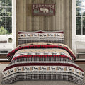 Rustic Quilt Bedding Set Queen Size Bedspread Coverlet Country Quilts Lodge Cabin Bedding Black White Buffalo Plaid Quilts Fores