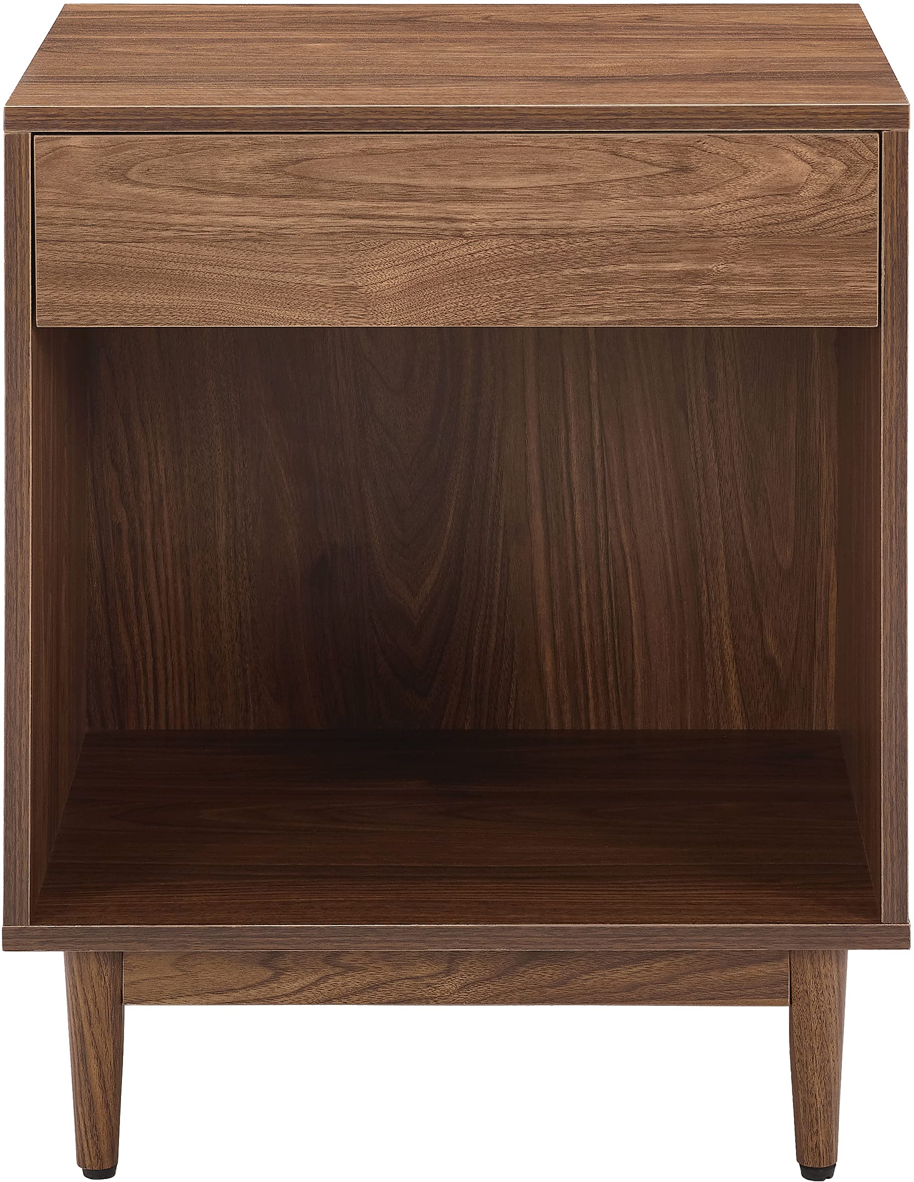 Crosley Furniture Liam End Table And Record Player Stand With Storage For Vinyl Records, Walnut