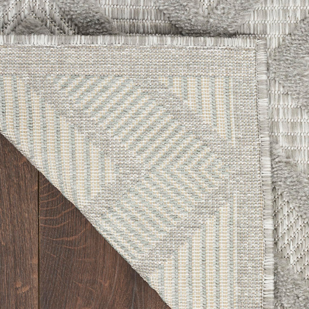 Nourison Versatile Indoor/Outdoor Silver Grey 5' X 7' Area-Rug, Easy-Cleaning, Non Shedding, Bed Room, Living Room, Dining Room,