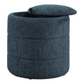 Bartley Storage Ottoman in Indigo Fabric