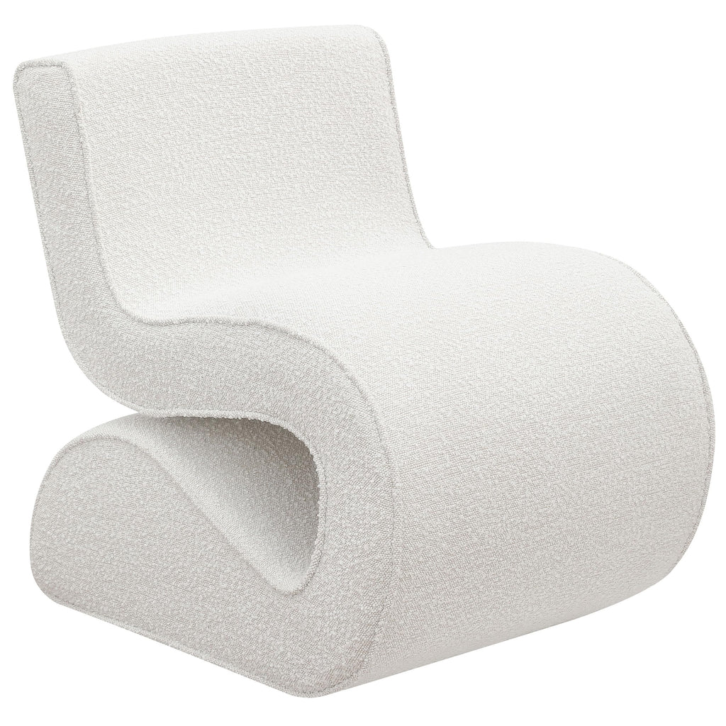 Coaster Home Furnishings Ronea Boucle Upholstered Armless Curved Accent Chair Cream