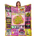 Zolumy Softball Blanket Gifts, Softball Gifts For Girls, Softball Gifts For Team, Softball Gift For Woman, Softball Lover/Player