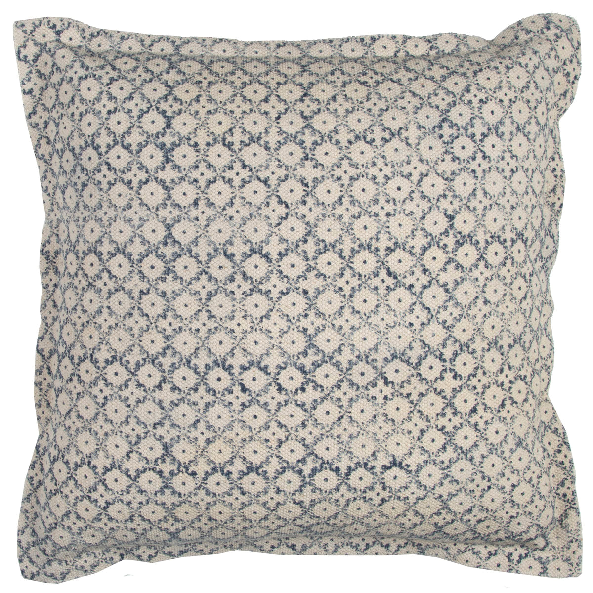 Rizzy Home | T12239 | Poly Fill Decorative Pillow | 22&quot;x22&quot; Blue/Neutral/White Ditsy