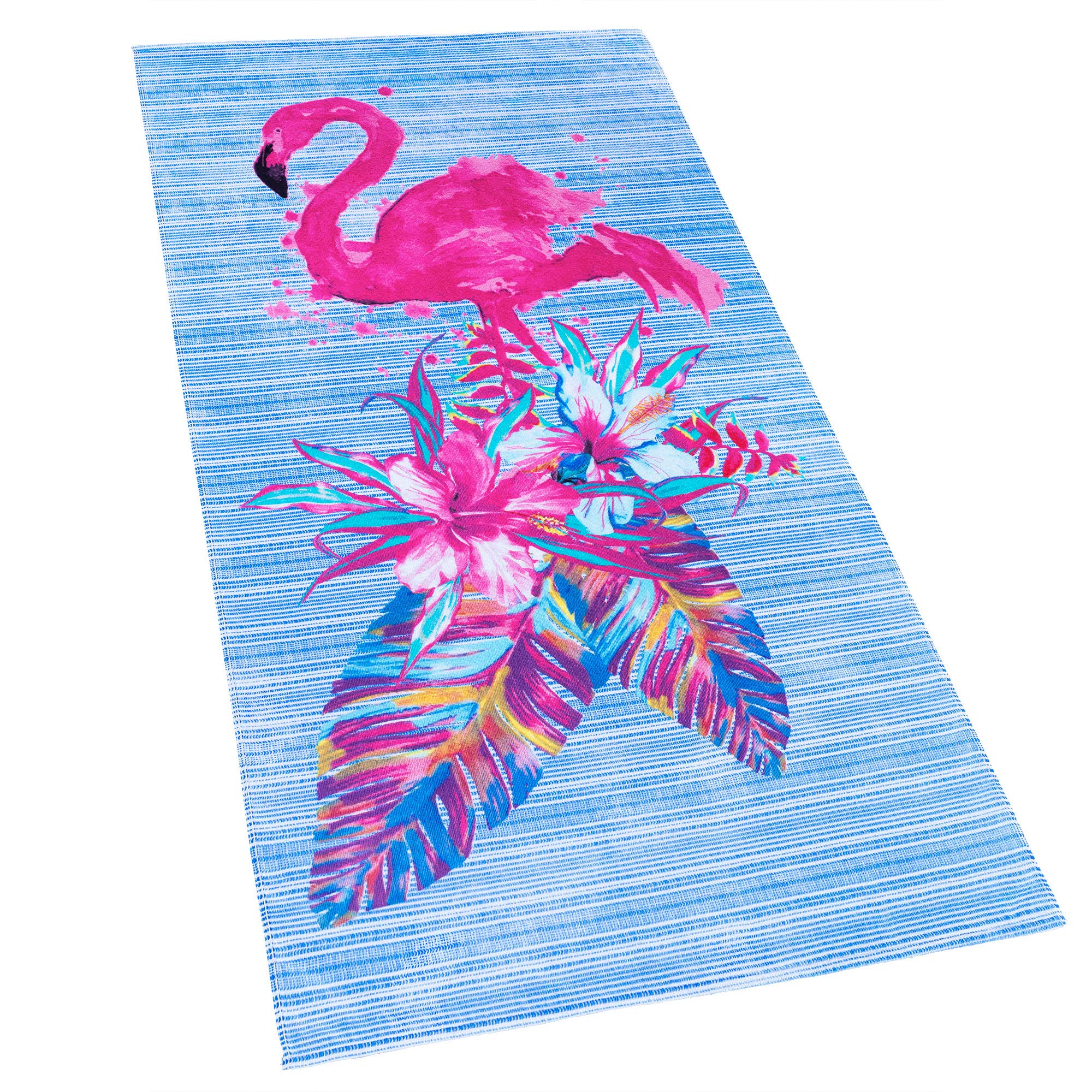 Softerry Flamingo Beach Towel 30 x 60 inches 100% Cotton (Pink Flamingo, 30'' x 60'')