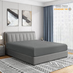 Cathay Home Queen Fitted Sheet - Double Brushed Ultra Soft – Wrinkle & Fade Resistant - 14' Standard Pocket Fitted Sheet Only - Good Fit For 12'-16' Deep Mattress (Queen, Gray)
