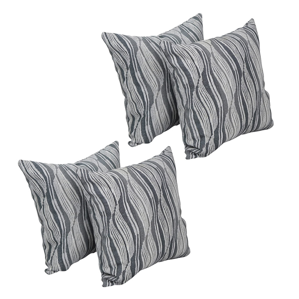 Blazing Needles Square Polyester Jacquard Throw Pillows, 17", Clove Minera 4 Count