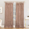 No. 918 Odelia Distressed Velvet Semi-Sheer Tab Top Curtain Panel, 50 x 84, Blush Pink