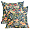Chinoiserie Blue Sage Green Teal Pimpernel Pillow Covers 20X20 In Set Of 2 Colorful Floral Bird Red Strawberry Pillow Cases Vint