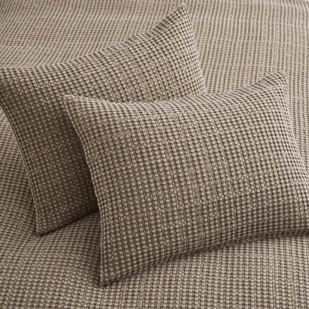 Levtex Home - Mills Waffle - Full/Queen Quilt Set - Cocoa Cotton Waffle - Quilt Size (88 X 92In.), Sham Size (26 X 20In.)
