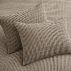 Levtex Home - Mills Waffle - Full/Queen Quilt Set - Cocoa Cotton Waffle - Quilt Size (88 X 92In.), Sham Size (26 X 20In.)