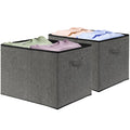 Simple Houseware 15 x 13 Foldable Fabric Storage Bin with Handles, 2 Pack