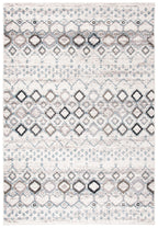 Safavieh Amsterdam Collection Accent Rug - 3' X 5', Ivory & Grey, Moroccan Boho Design, Non-Shedding & Easy Care, Ideal For High