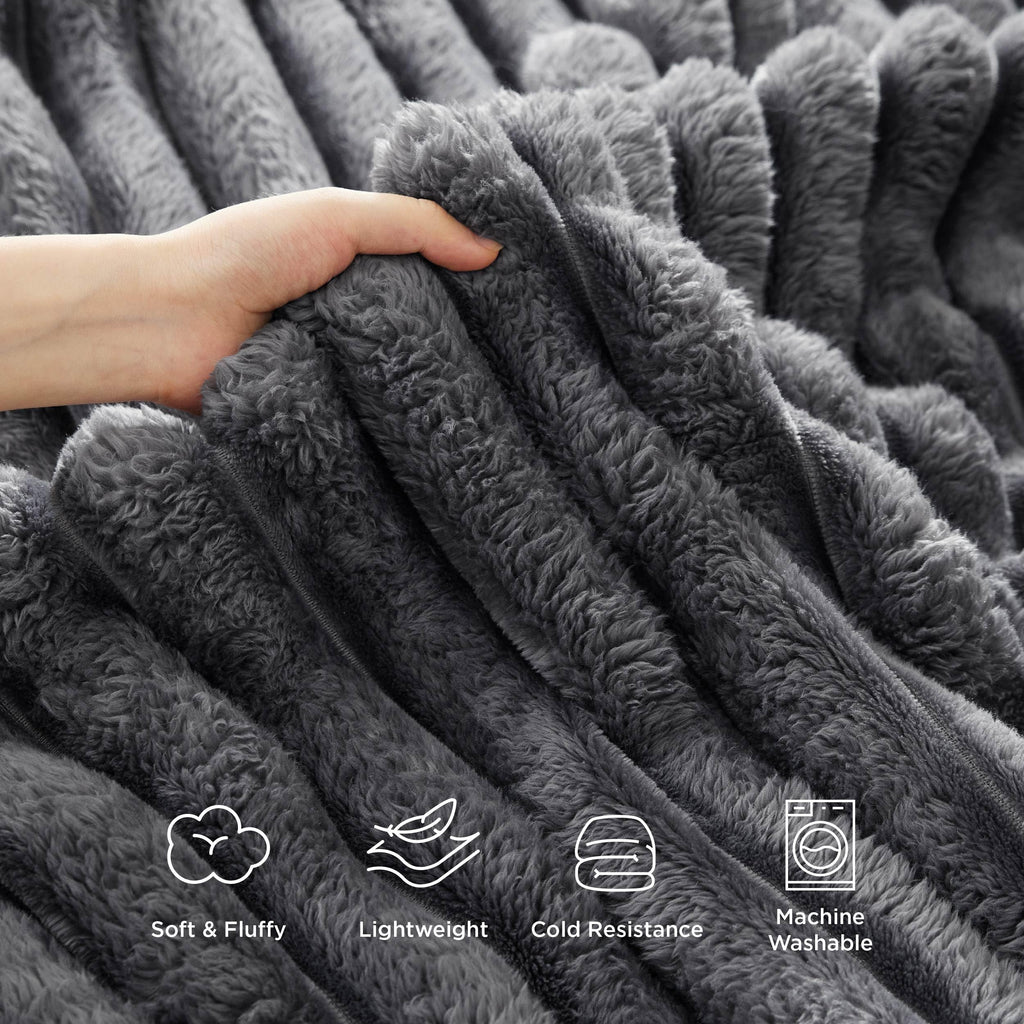 Bedsure Throw Blanket For Couch - Super Soft Cozy Blankets For Women, Cute Small Fleece Blanket For Girls,Grey,50X60 Inches, Wid