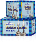 Yehuda 3 Hour White Shabbos Candles, 72 Count (2 Pack - Total 144 Candles) Traditional Shabbat Candles, Dinner Table Candles, Ho