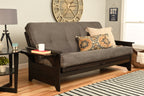 Kodiak Furniture Phoenix Full Size Futon In Espresso Finish, Suede Gray