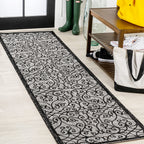 Jonathan Y Smb107E-5 Madrid Vintage Filigree Textured Weave Indoor Outdoor Area-Rug, Bohemian Coastal Traditional Easy-Cleaning,