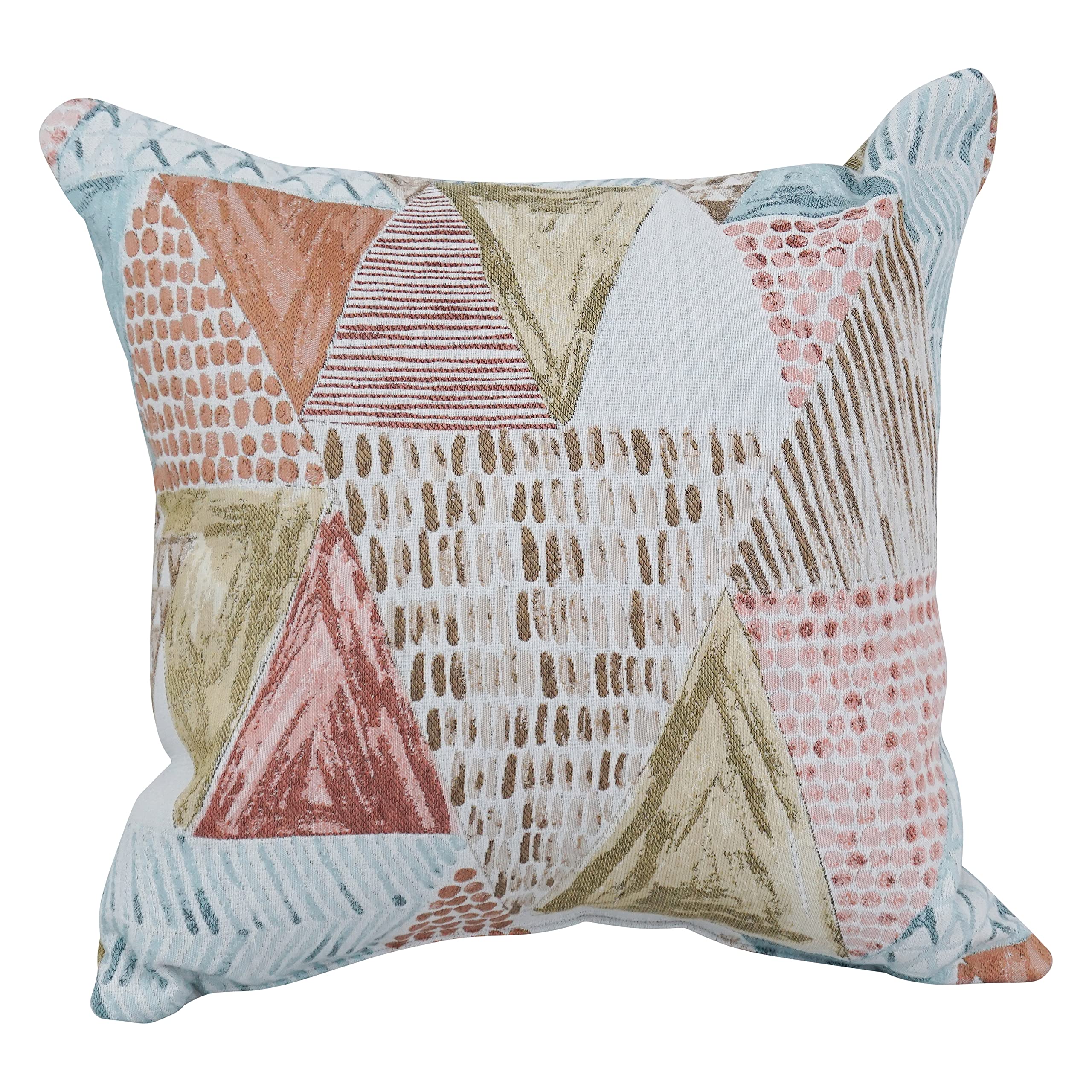 Blazing Needles Square Polyester Jacquard Throw Pillows, 17", Kandafrt Blush 2 Count