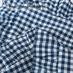 Navy Blue/White Plaid Pillow Shams Standard Size Set Of 2,Shabby Checkered Ruffle Pillow Cover Washed Cotton Pillowcases 20''X26