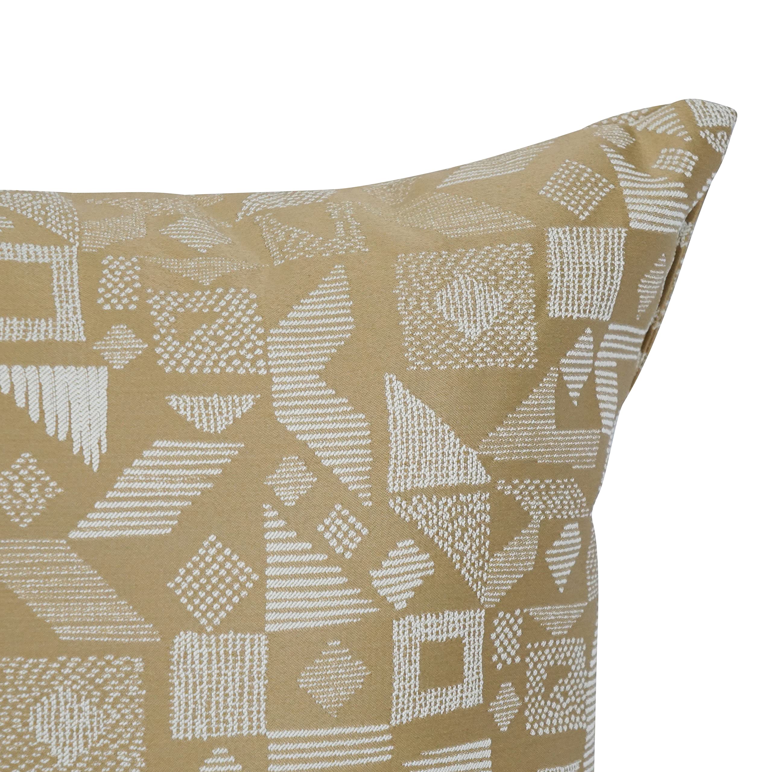 Blazing Needles Square Polyester Jacquard Throw Pillows, 17&quot;, Nina Camel 2 Count